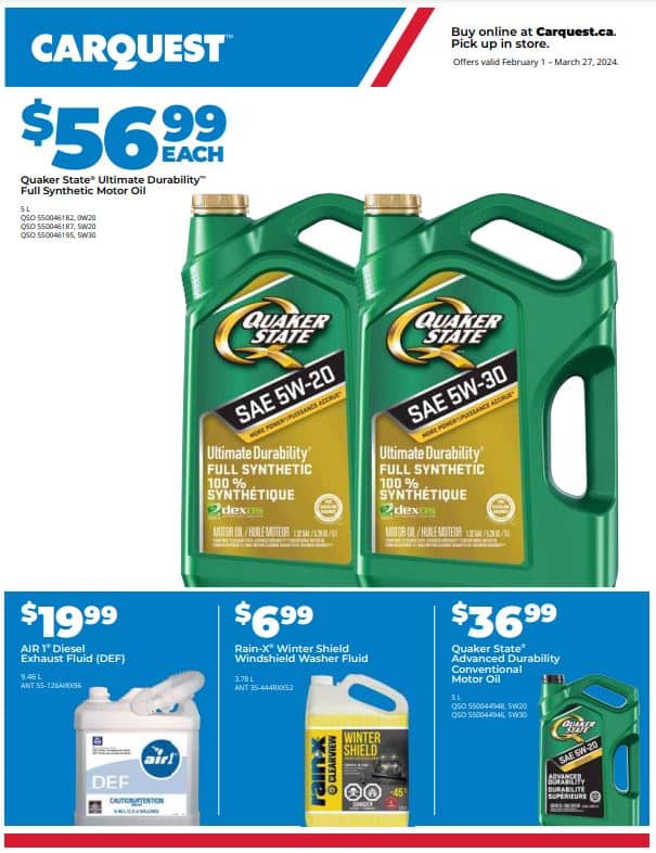 Carquest In-Store Savings Flyer
